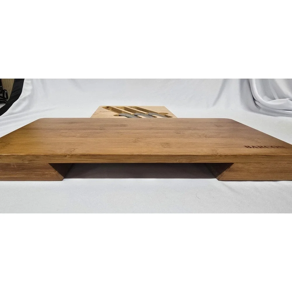 Barcon Bamboo Cheese Board Charcuterie Set with Slide Out‎ Drawer and 3 Tools